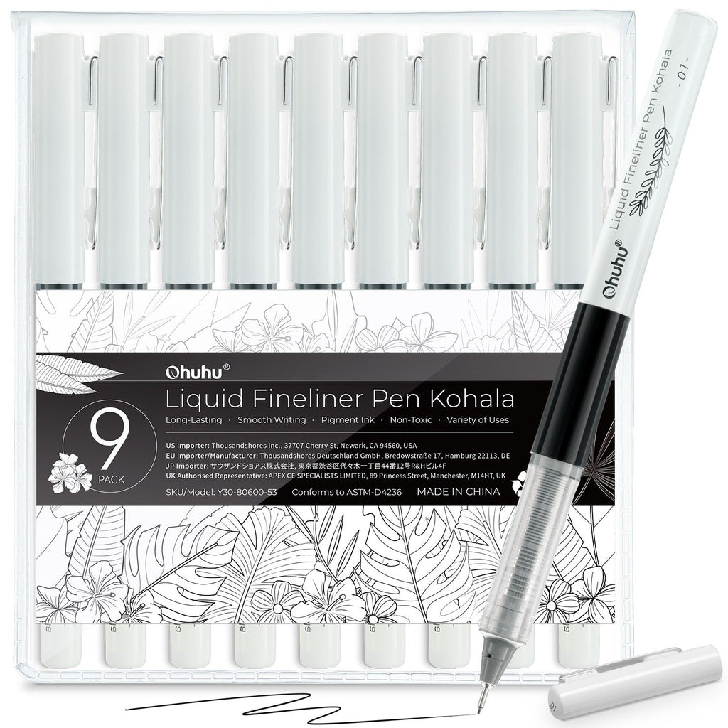Ohuhu Kohala Liquid Fineliner Drawing Pens.9 Pack