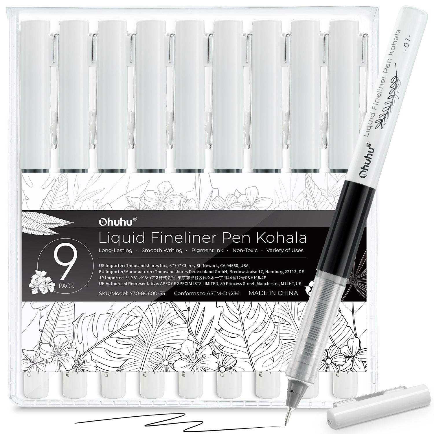 Ohuhu Kohala Liquid Fineliner Drawing Pens.9 Pack