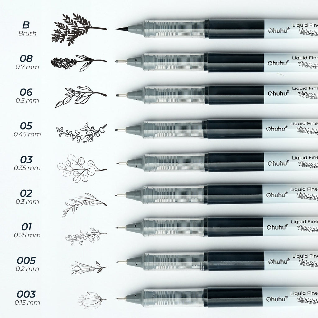 Ohuhu Kohala Liquid Fineliner Drawing Pens.9 Pack