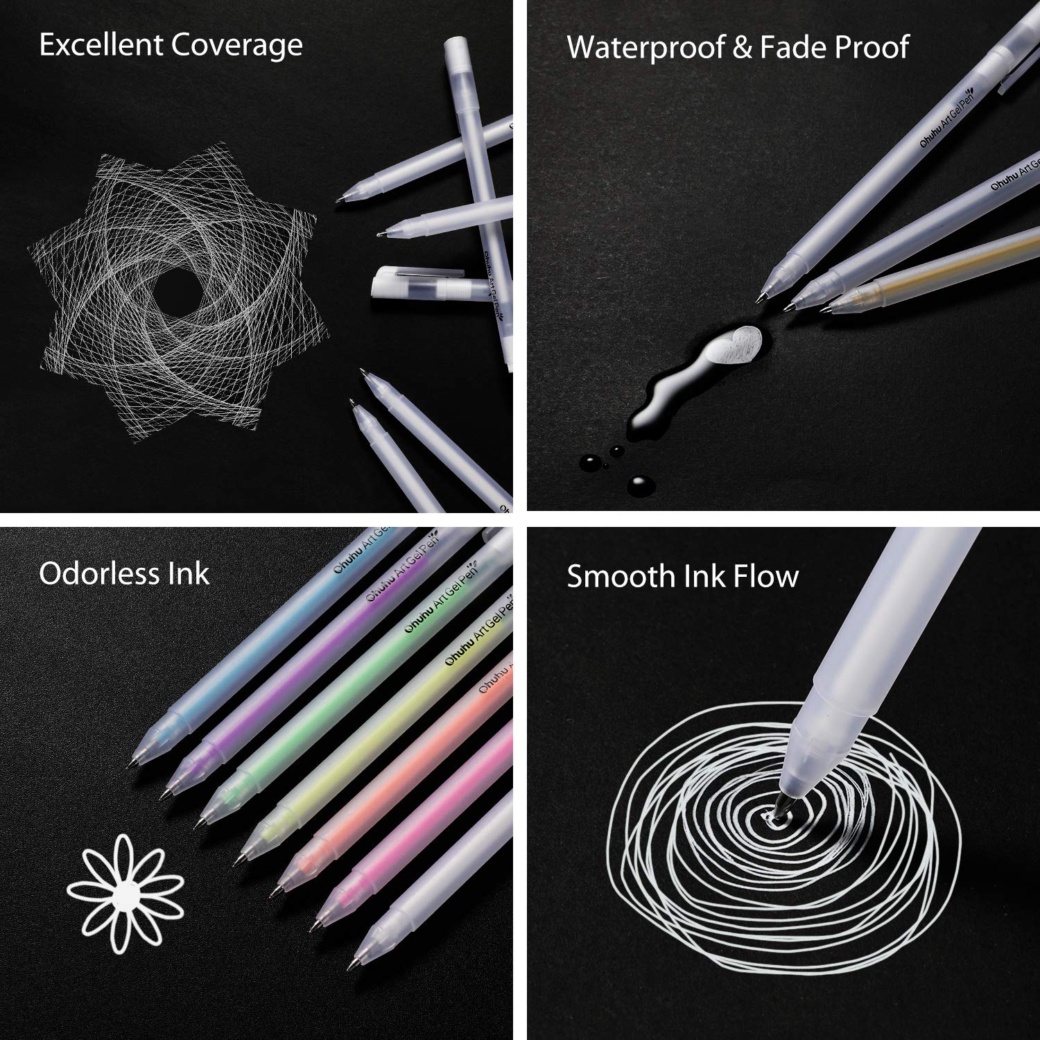 Ohuhu Premium Gel Pen Set. 20 Pack