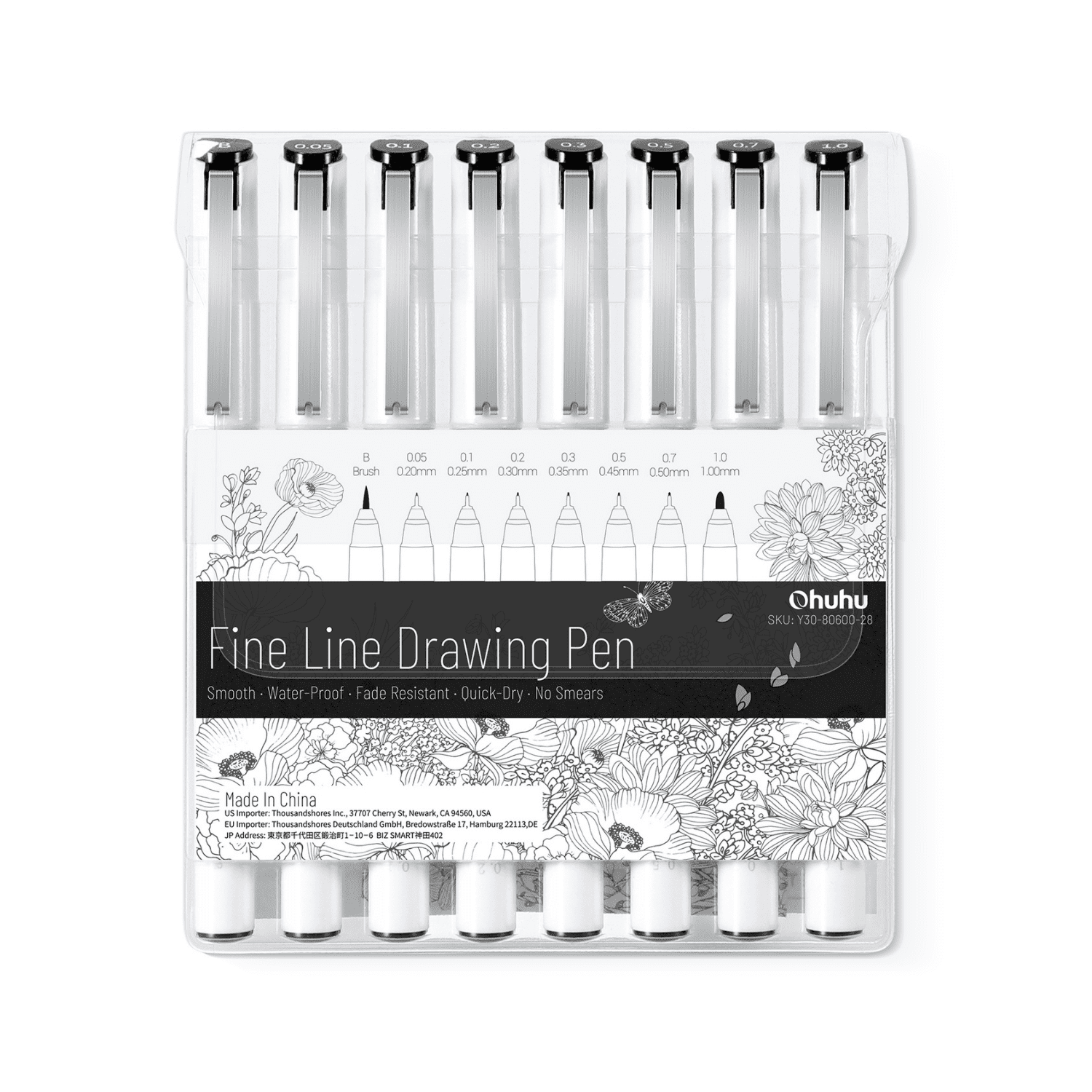 Ohuhu Fineliner Drawing Pen. 8 Pack