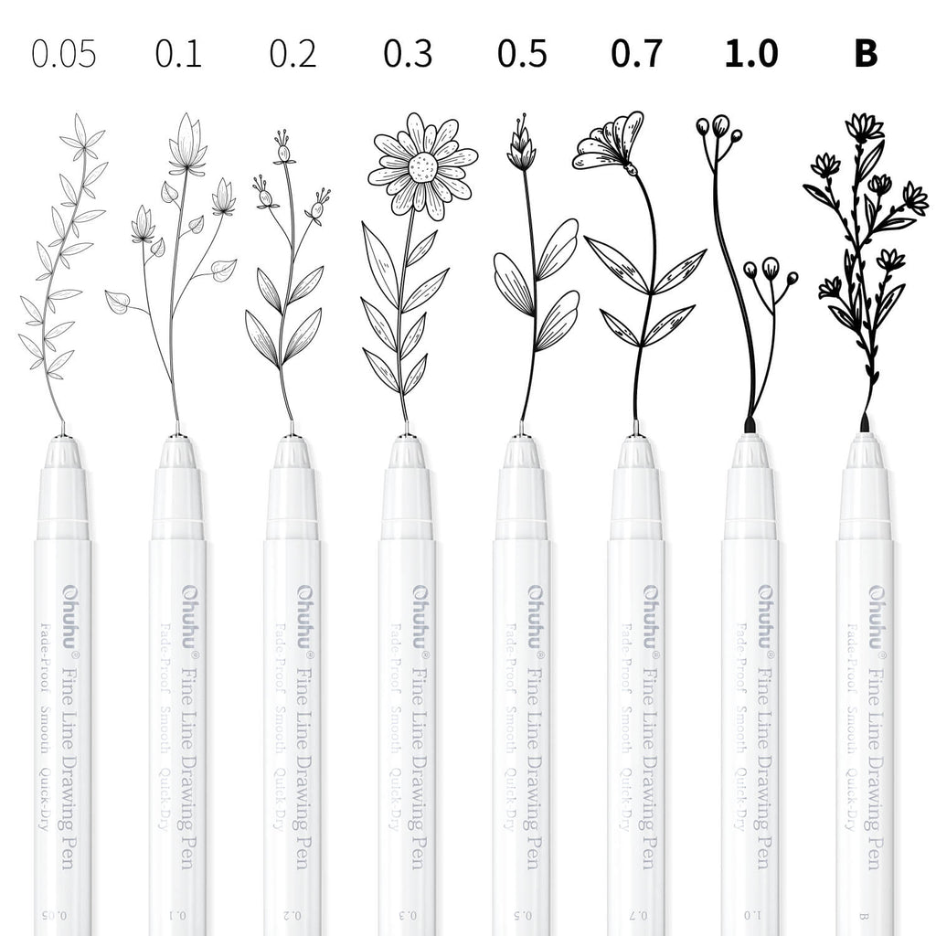 Ohuhu Fineliner Drawing Pen. 8 Pack