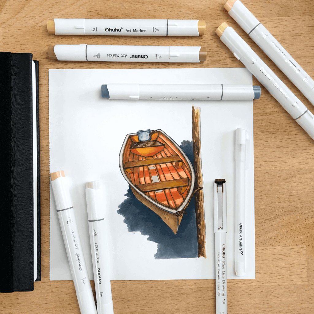 Ohuhu Fineliner Drawing Pen. 8 Pack