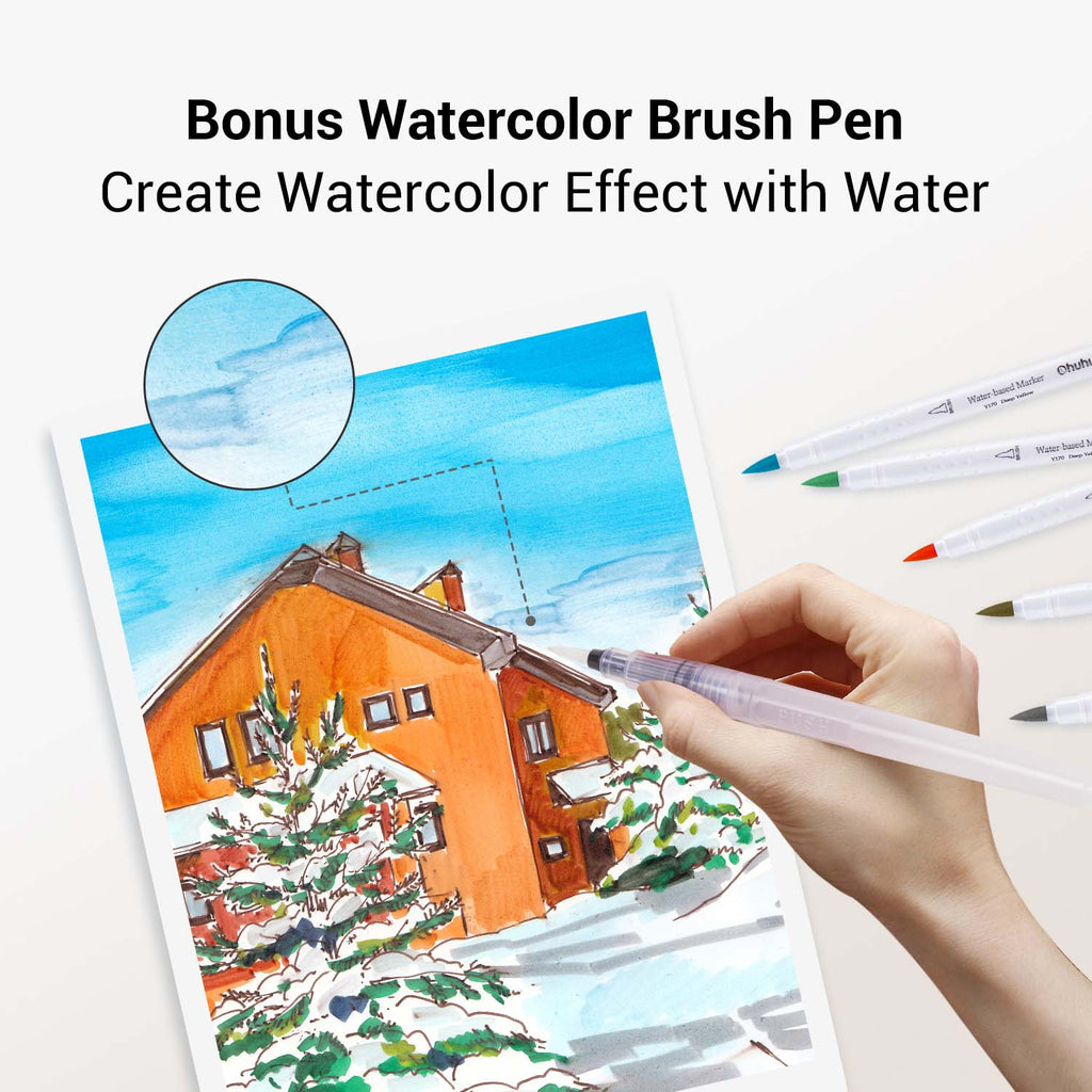 Ohuhu Dual Brush Pen Art Markers. Brush & Fine(US Exclusive)