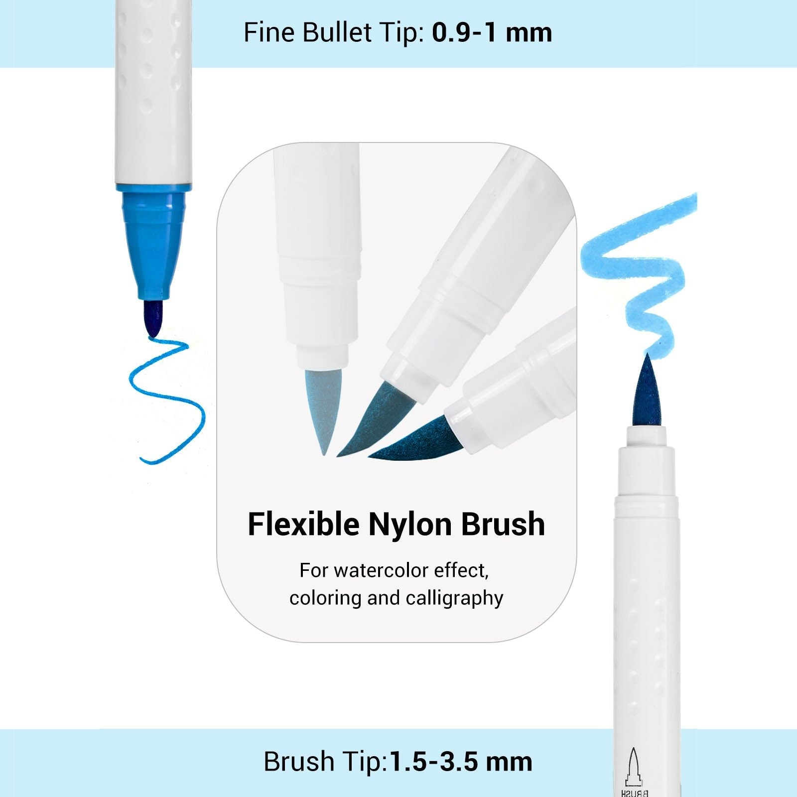 Ohuhu Dual Brush Pen Art Markers. Brush & Fine(US Exclusive)