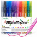 Ohuhu Water-Based Glitter Metallic Marker Pens. 12 Shimmer Colors