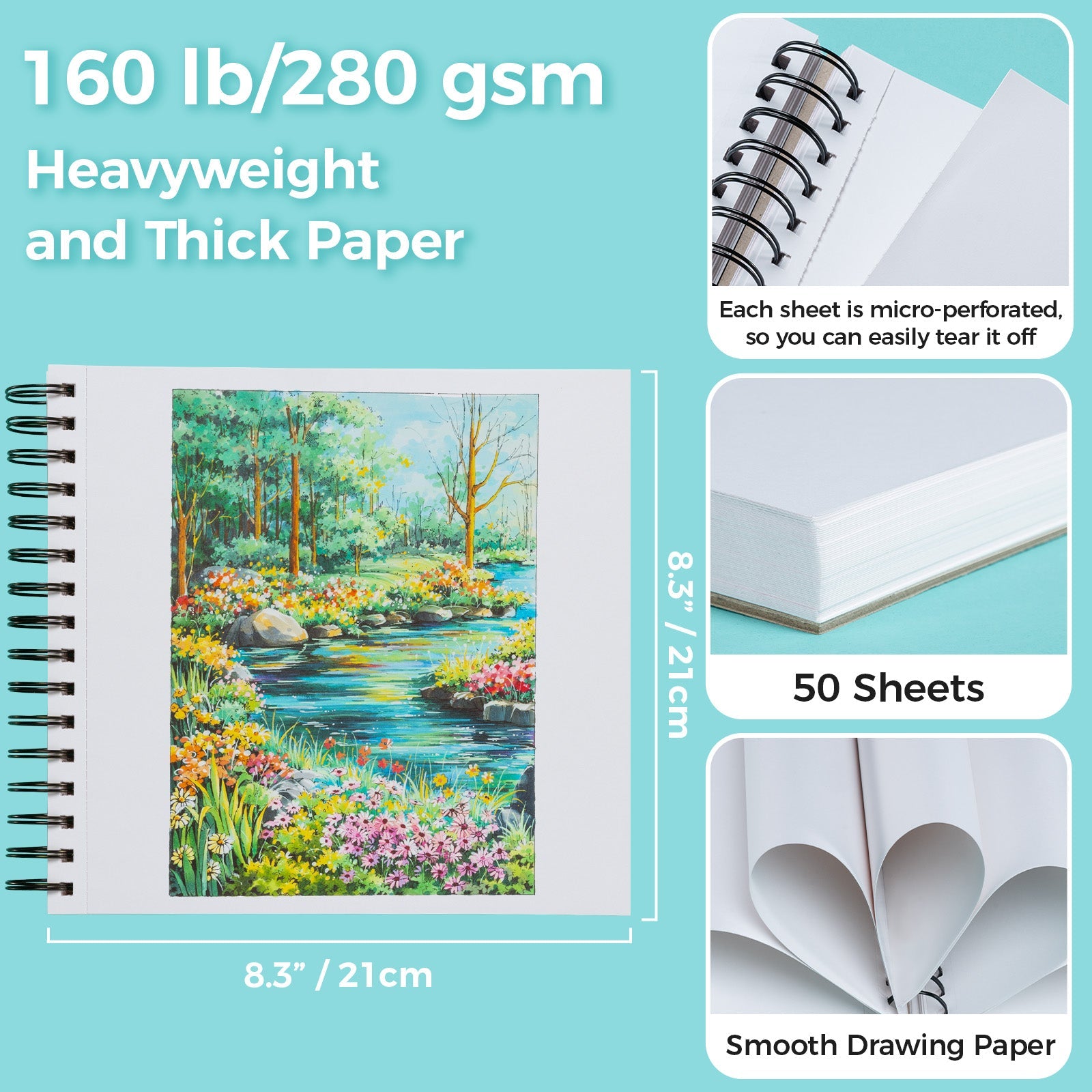Ohuhu Heavyweight Bleedproof Double-Sided Marker Pad. Spiral-Bound - Kamakou