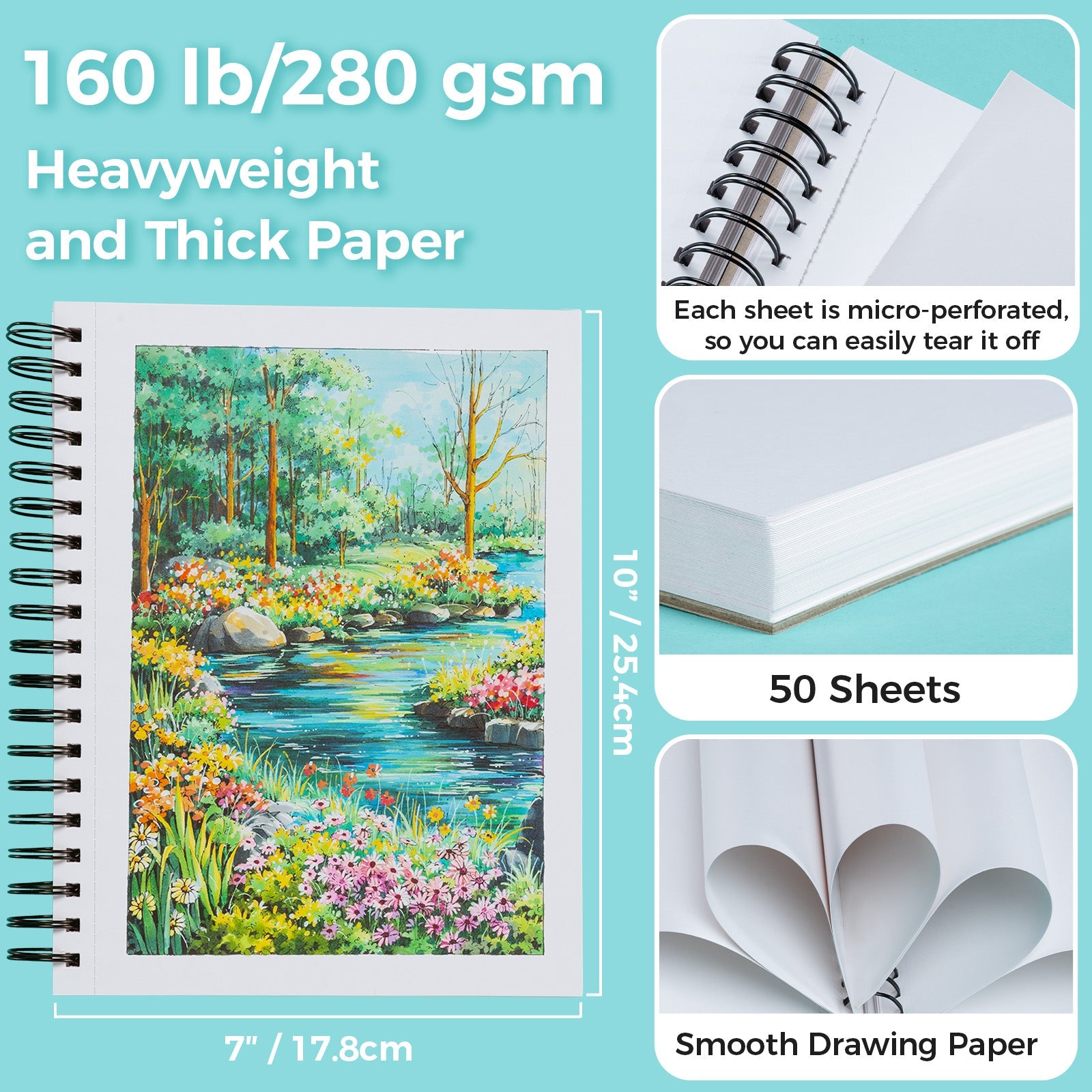 Ohuhu Heavyweight Bleedproof Double-Sided Marker Pad. Spiral-Bound - Kamakou