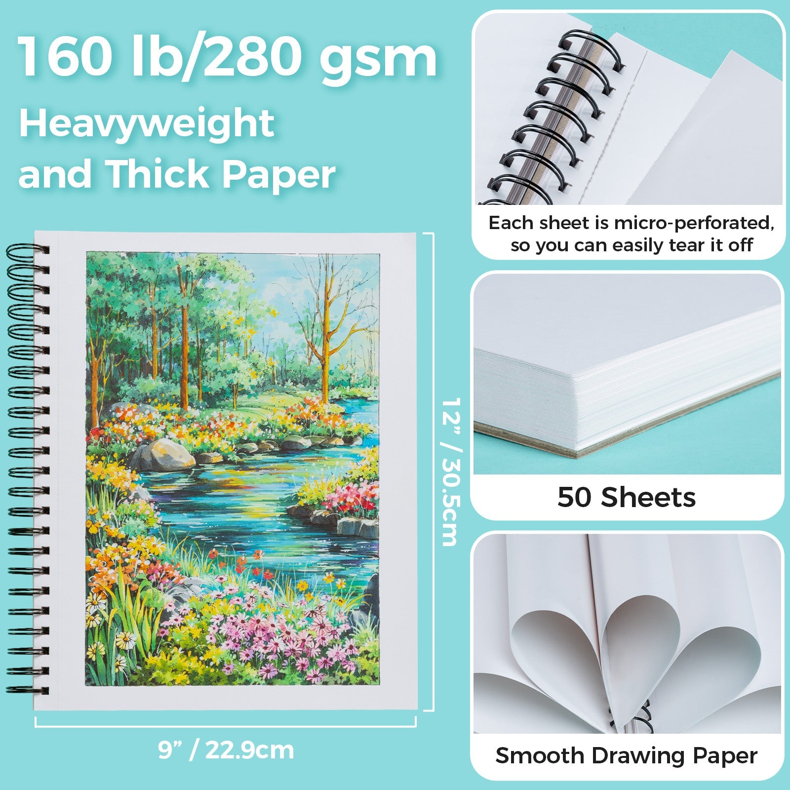 Ohuhu Heavyweight Bleedproof Double-Sided Marker Pad. Spiral-Bound - Kamakou