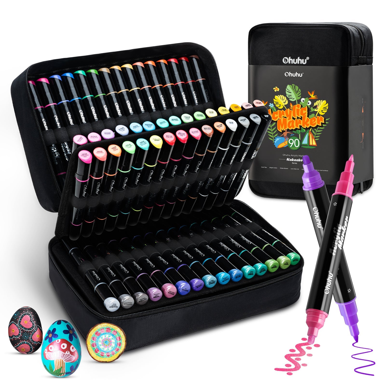 Ohuhu Dual Nib Waterproof Acrylic Pen 30 / 60 / 90 Colors - Kakaako