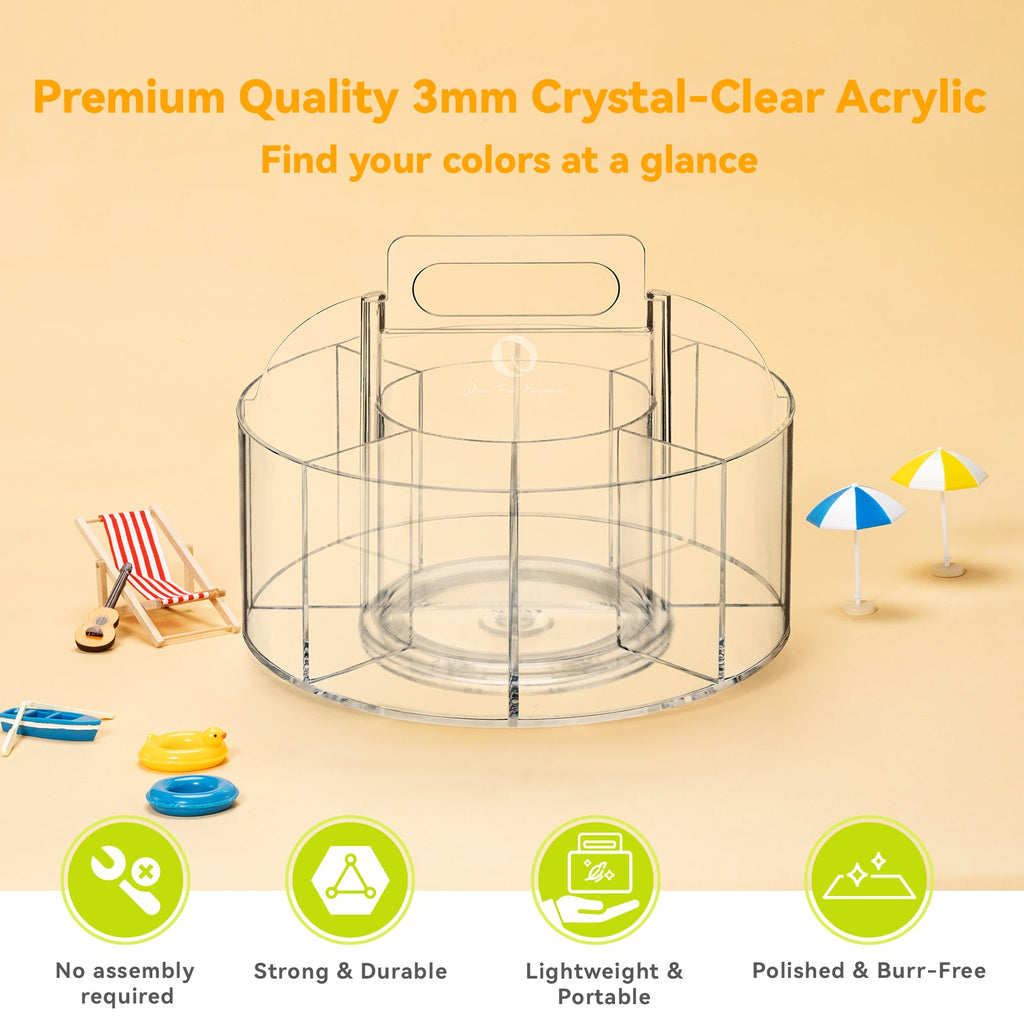 Ohuhu 360° Rotating Clear Acrylic Marker Organizer