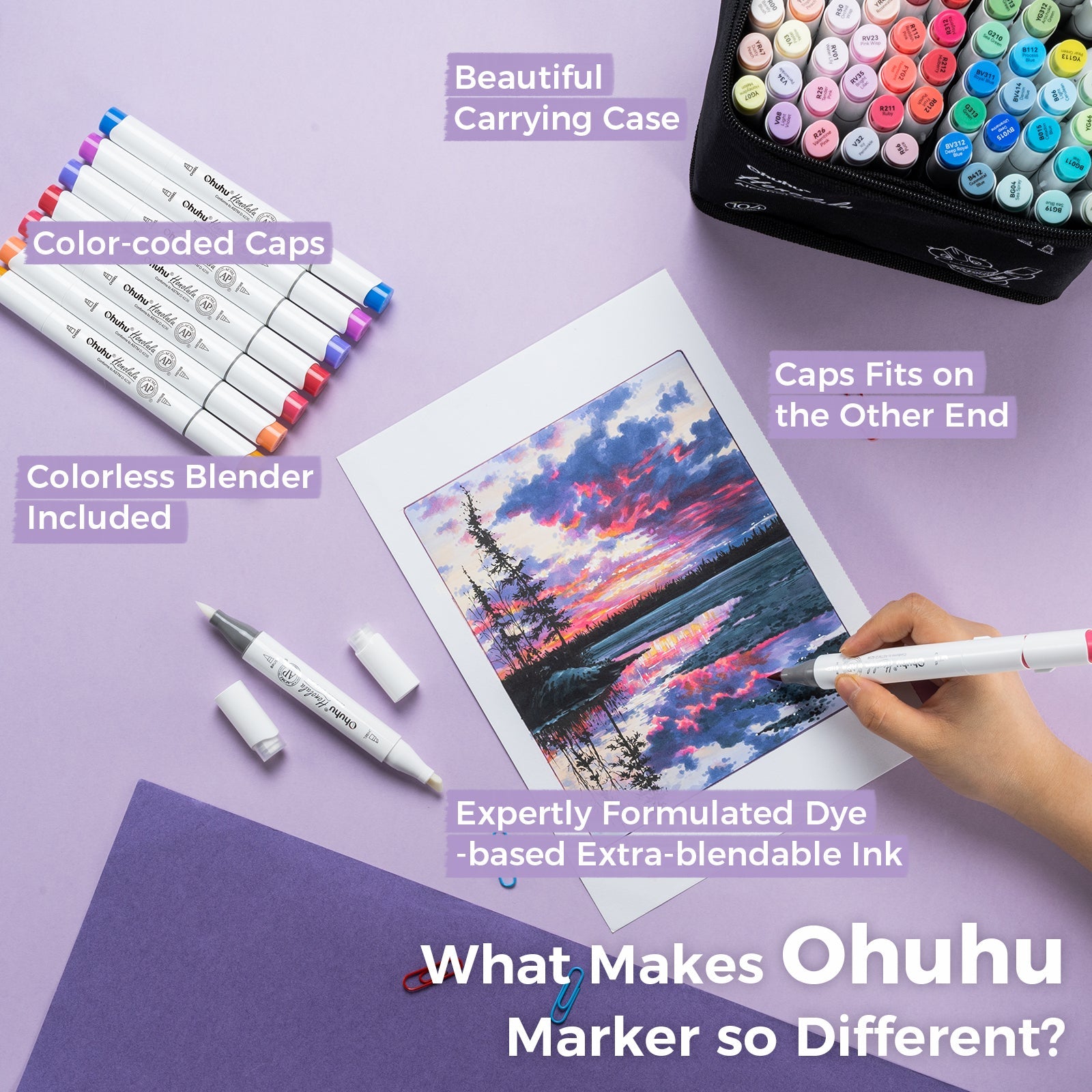 Ohuhu Honolulu Brush Markers - Large Set