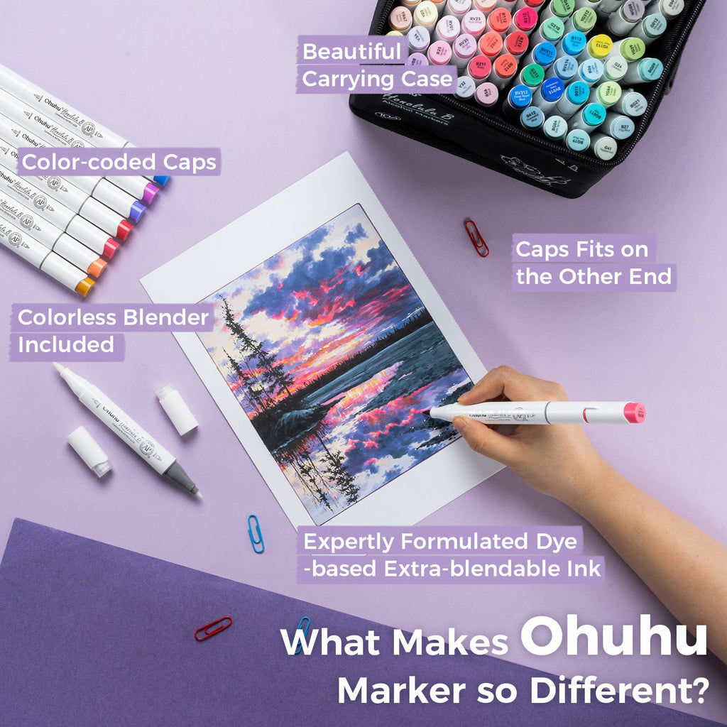 Ohuhu Honolulu Brush Markers - Large Set
