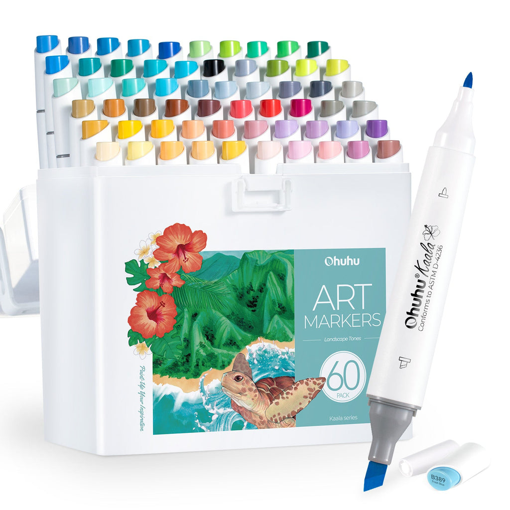 Ohuhu Kaala Five Tones Slim Broad and Fine Dual Tips Alcohol Art Markers