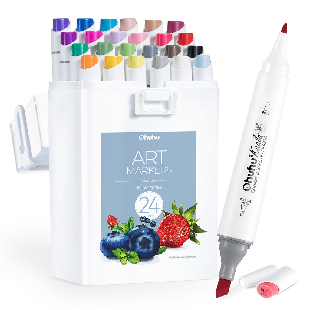 Ohuhu Kaala Five Tones Slim Broad and Fine Dual Tips Alcohol Art Markers