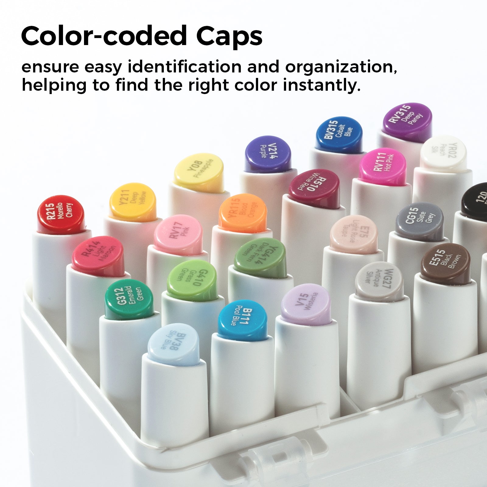 Ohuhu Kaala Slim Broad and Fine Dual Tips Alcohol Art Markers - 24 Basic Colors