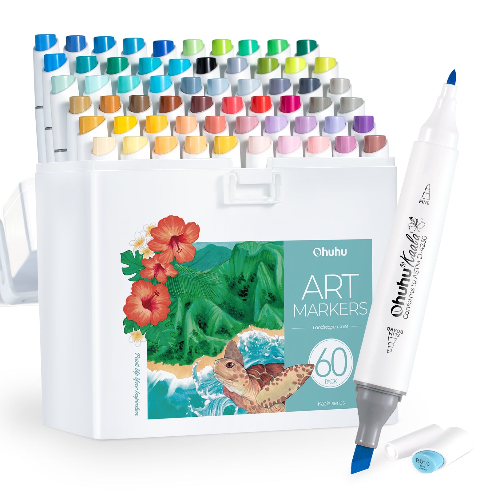 Ohuhu Kaala Five Tones Slim Broad and Fine Dual Tips Alcohol Art Markers