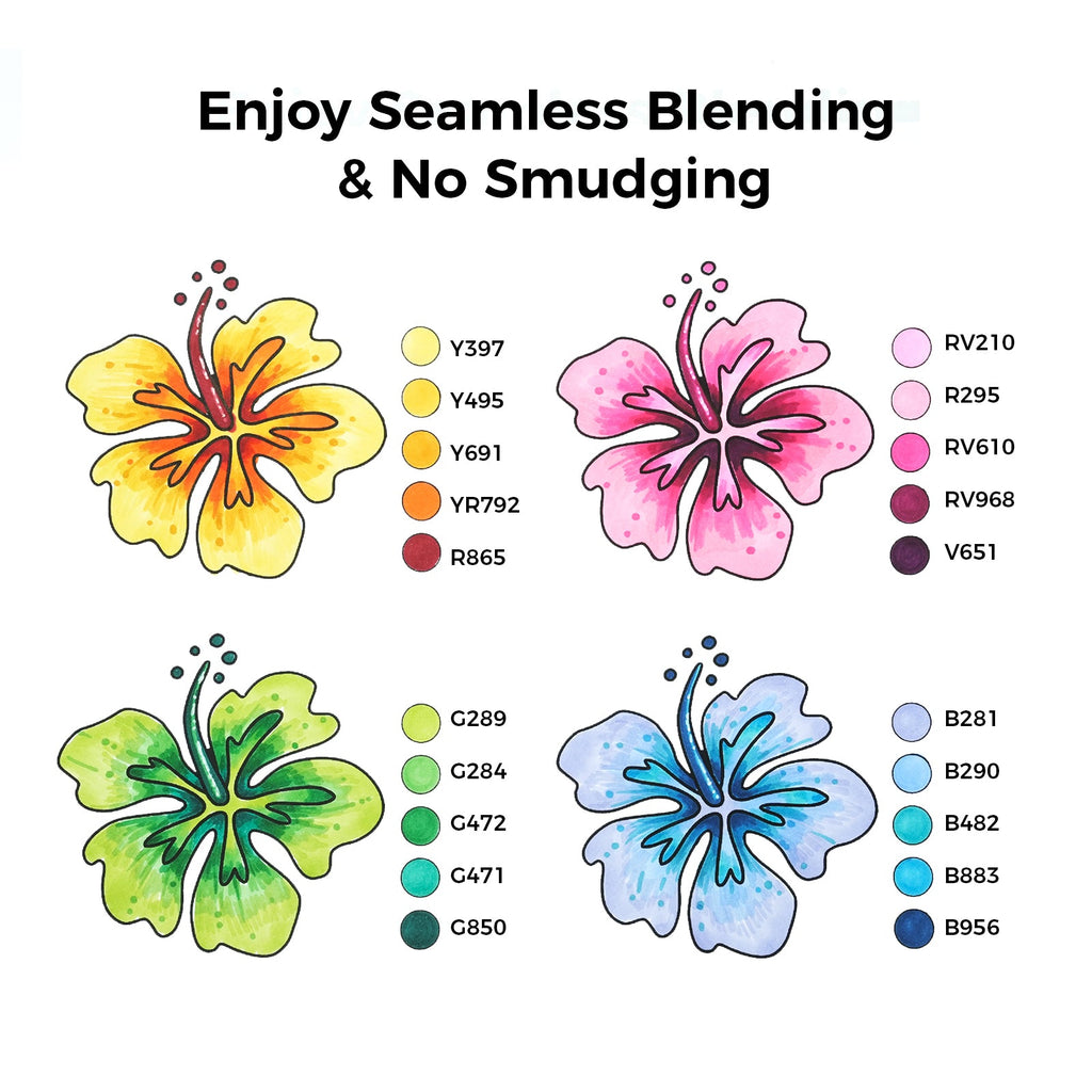 Ohuhu Oahu 40 Colors Dual Tips Alcohol Art Markers. Fine & Chisel