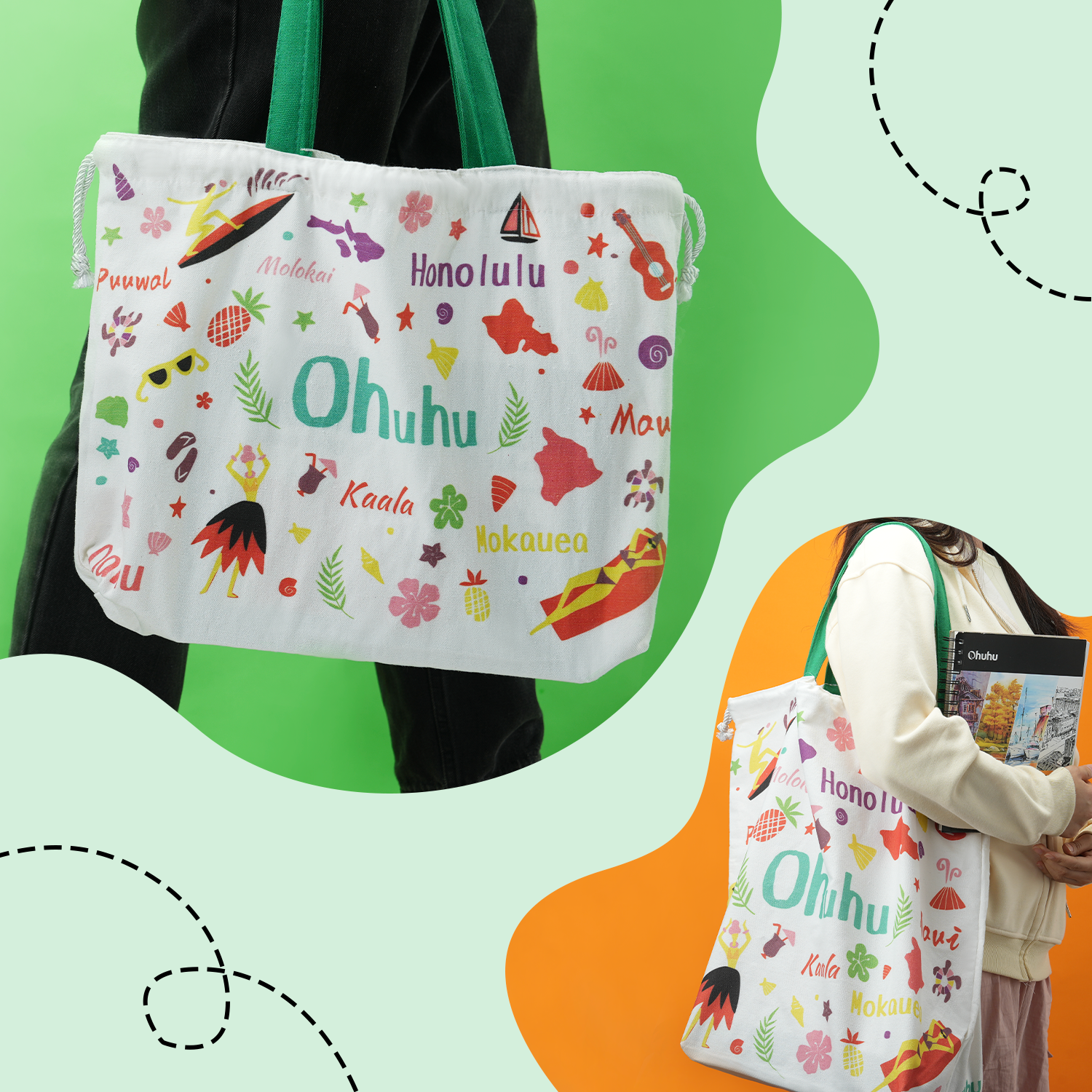 Ohuhu Canvas Gift Bag for Multi-purpose. Available in Two Sizes
