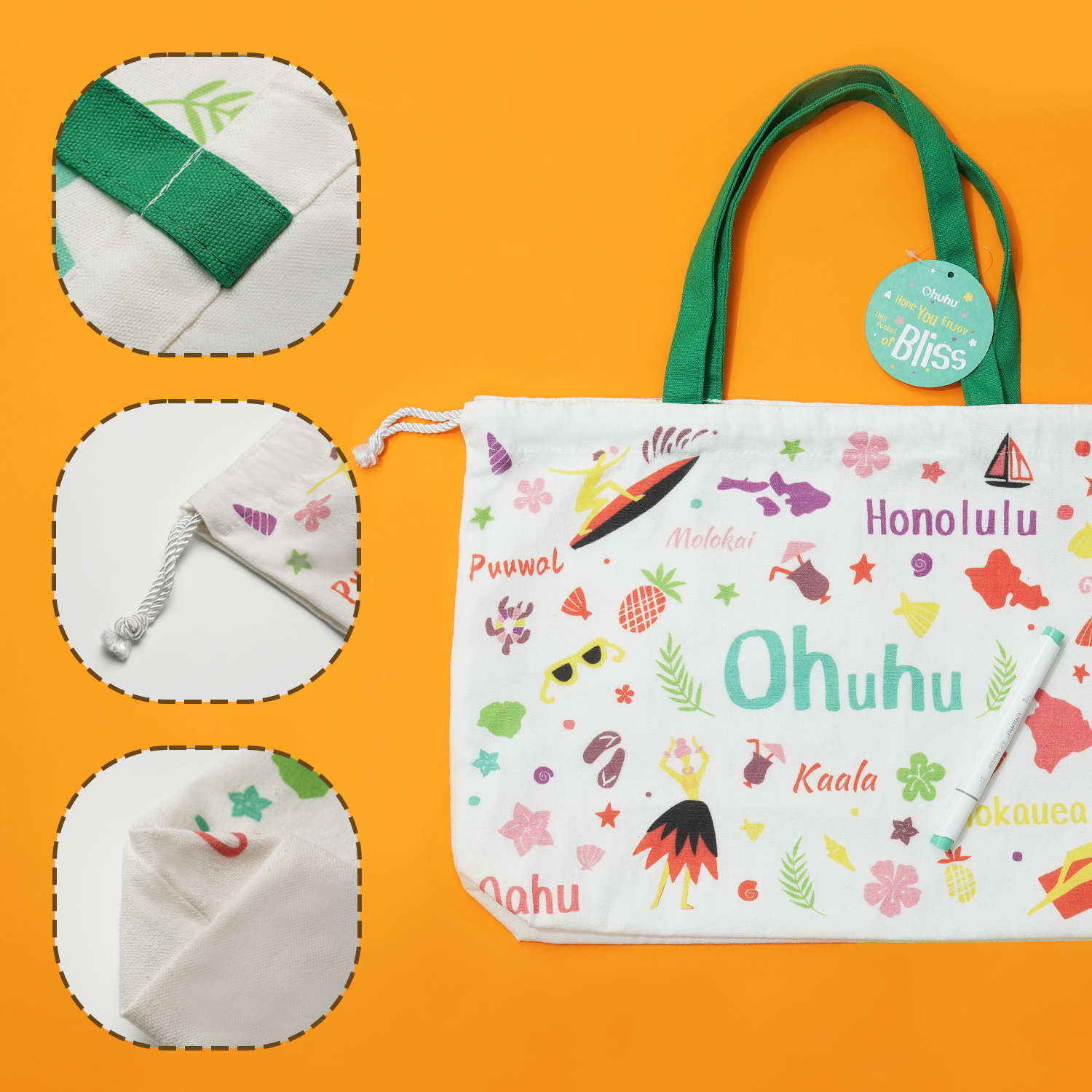 Ohuhu Canvas Gift Bag for Multi-purpose. Available in Two Sizes