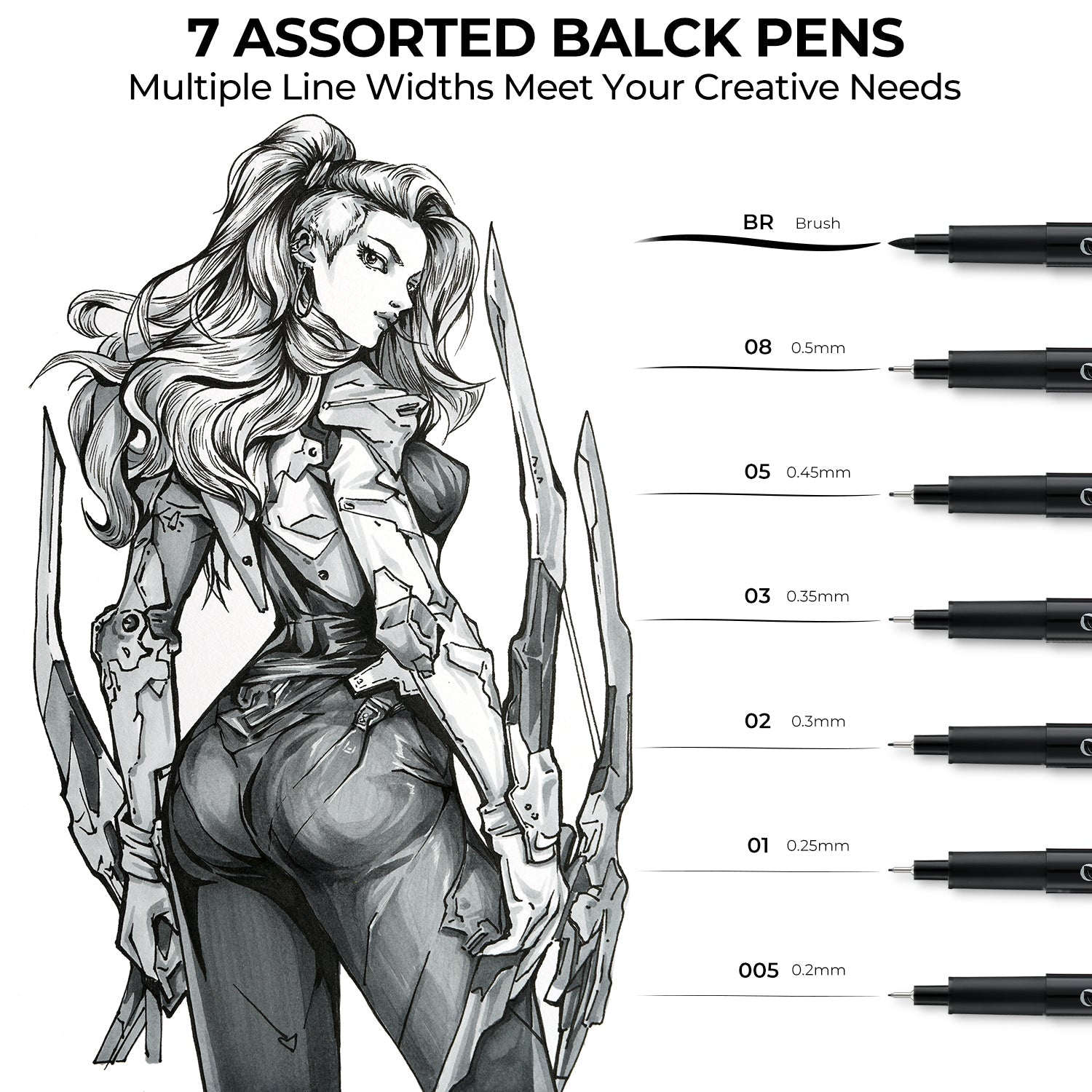 Ohuhu Hana Highway Fineliner Drawing Pens.18 Pack