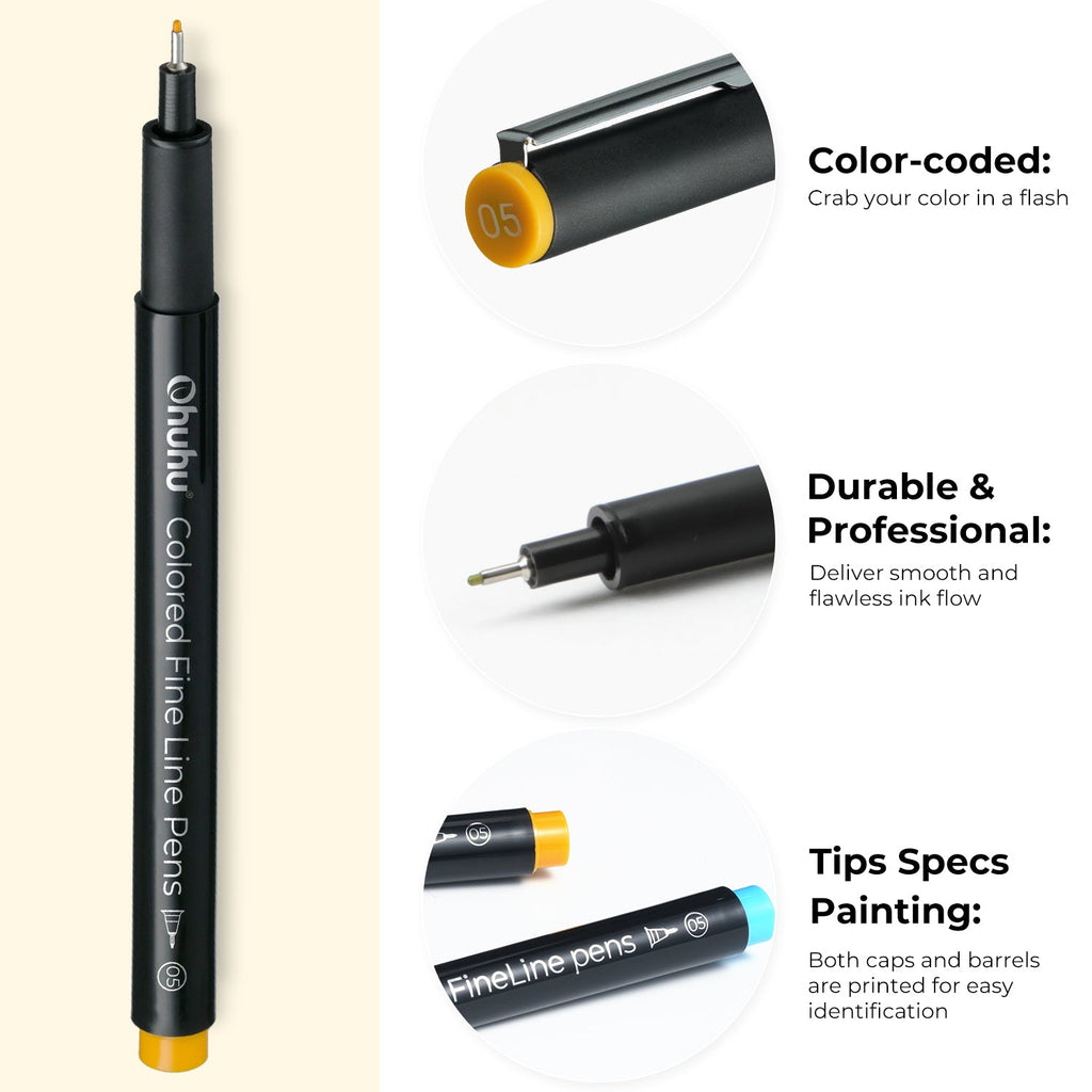 Ohuhu Hana Highway Fineliner Drawing Pens.18 Pack