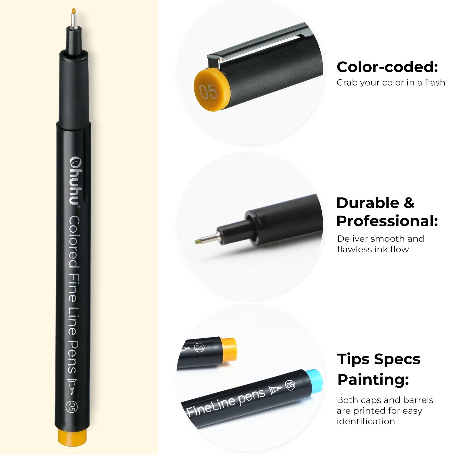 Ohuhu Hana Highway Fineliner Drawing Pens.18 Pack