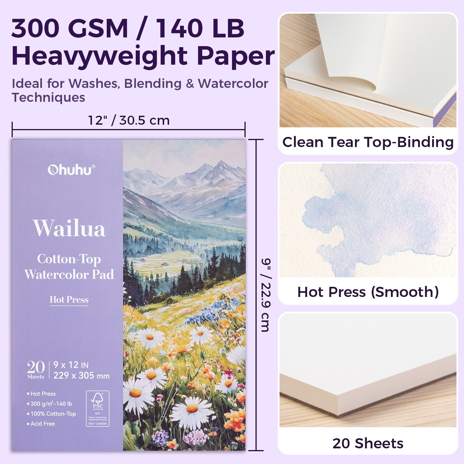 Ohuhu Wailua Cotton-Top Watercolor Pad