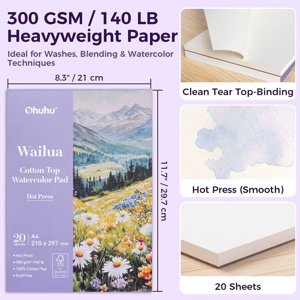 Ohuhu Wailua Cotton-Top Watercolor Pad