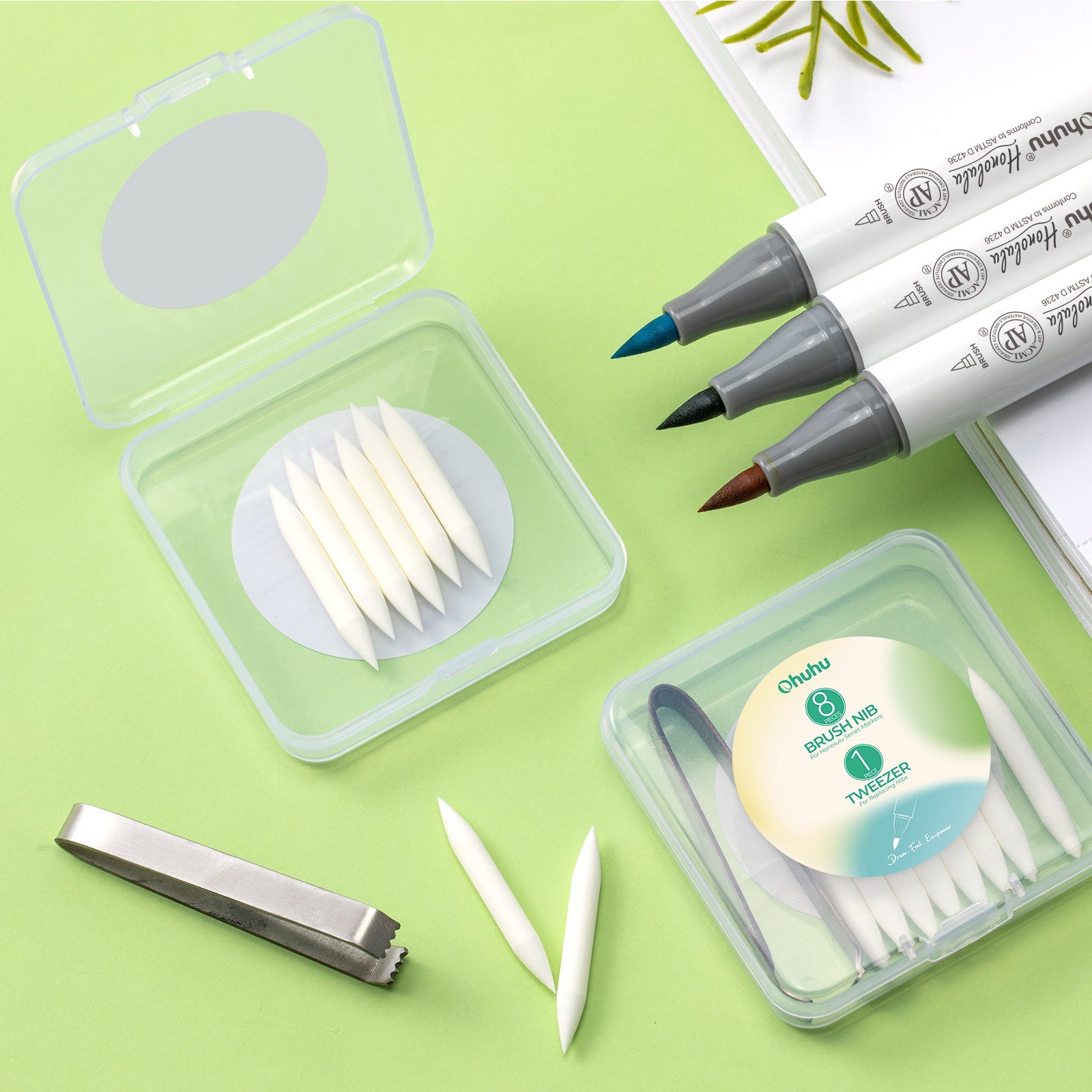 Ohuhu Replacement Brush Nibs Of Honolulu & Honolulu B Series (US Exclusive)
