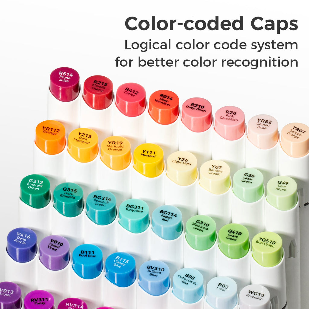 Ohuhu Honolulu S 48 Colors Dual Soft Tips Alcohol Art Markers. Brush & Soft Chisel