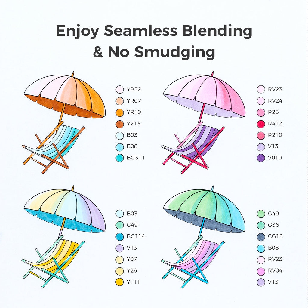 Ohuhu Honolulu S 48 Colors Dual Soft Tips Alcohol Art Markers. Brush & Soft Chisel