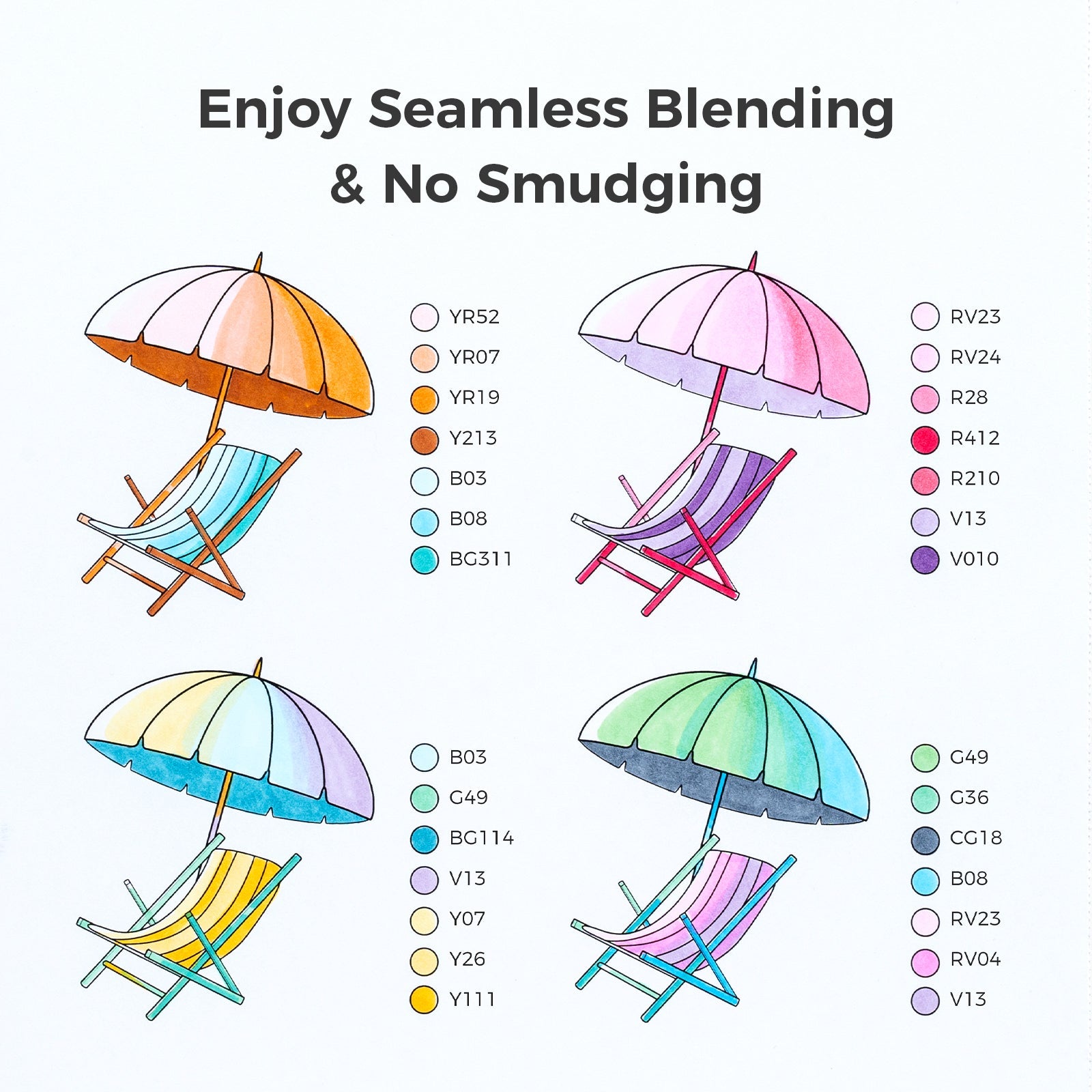 Ohuhu Honolulu S 48 Colors Dual Soft Tips Alcohol Art Markers. Brush & Soft Chisel