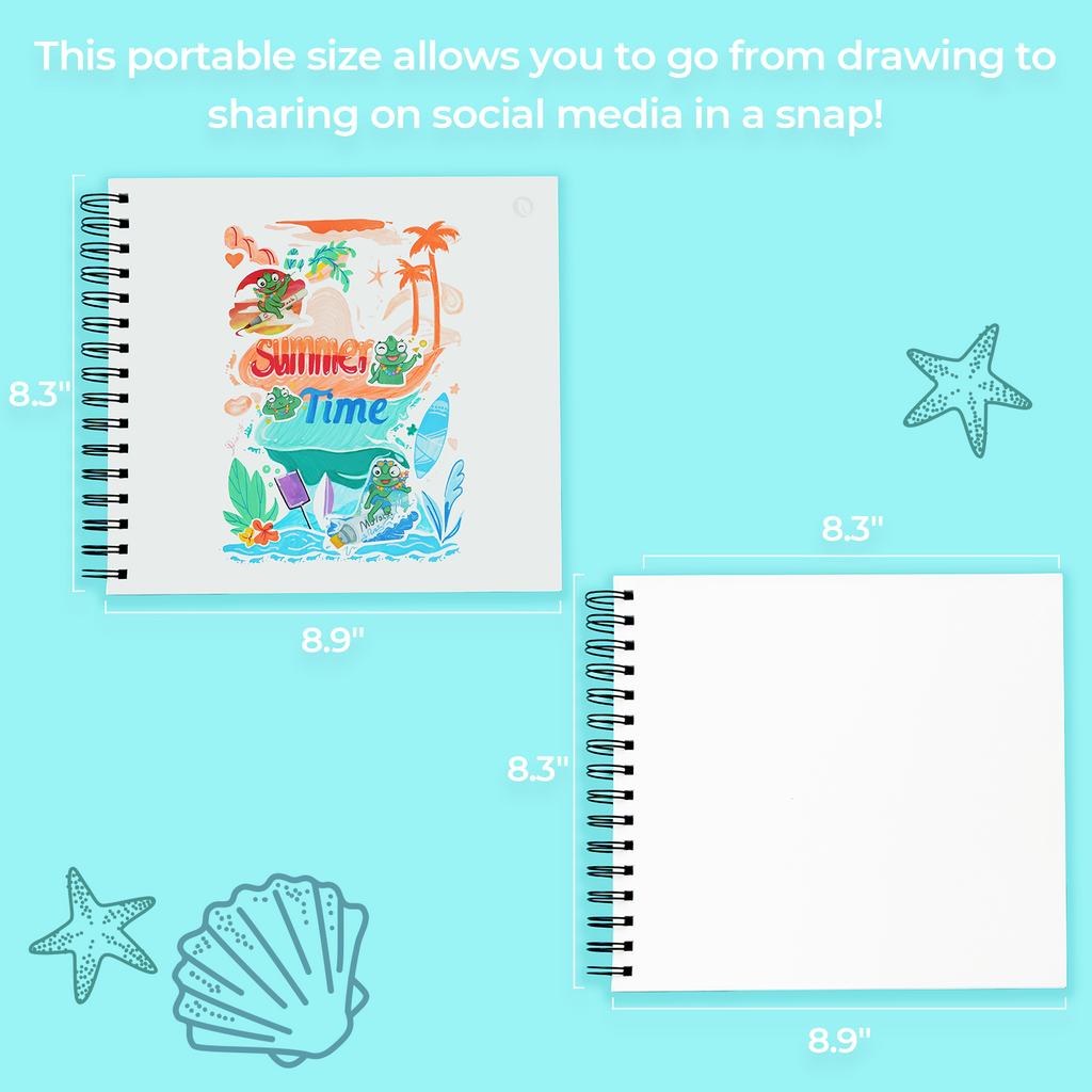 Ohuhu Bleedproof Double-Sided Marker Pad. Spiral-Bound