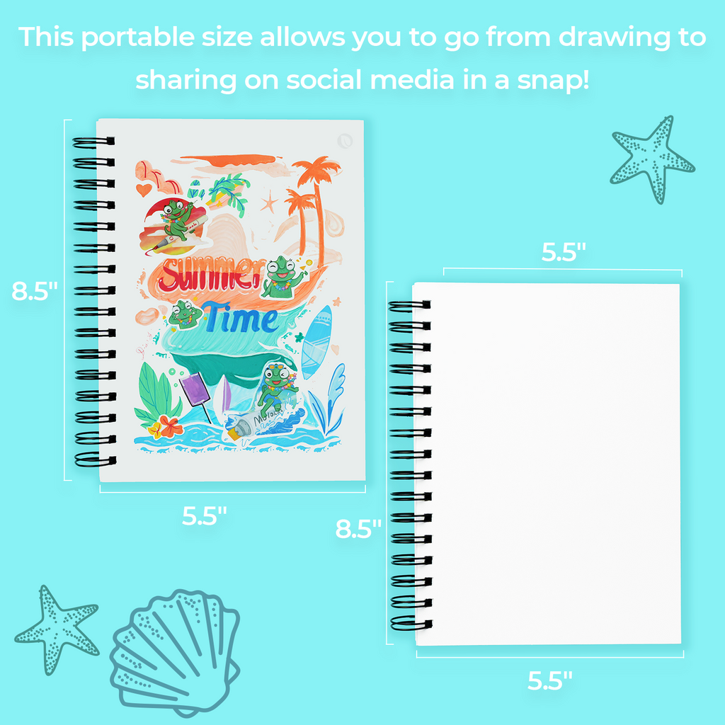 Ohuhu Bleedproof Double-Sided Marker Pad. Spiral-Bound