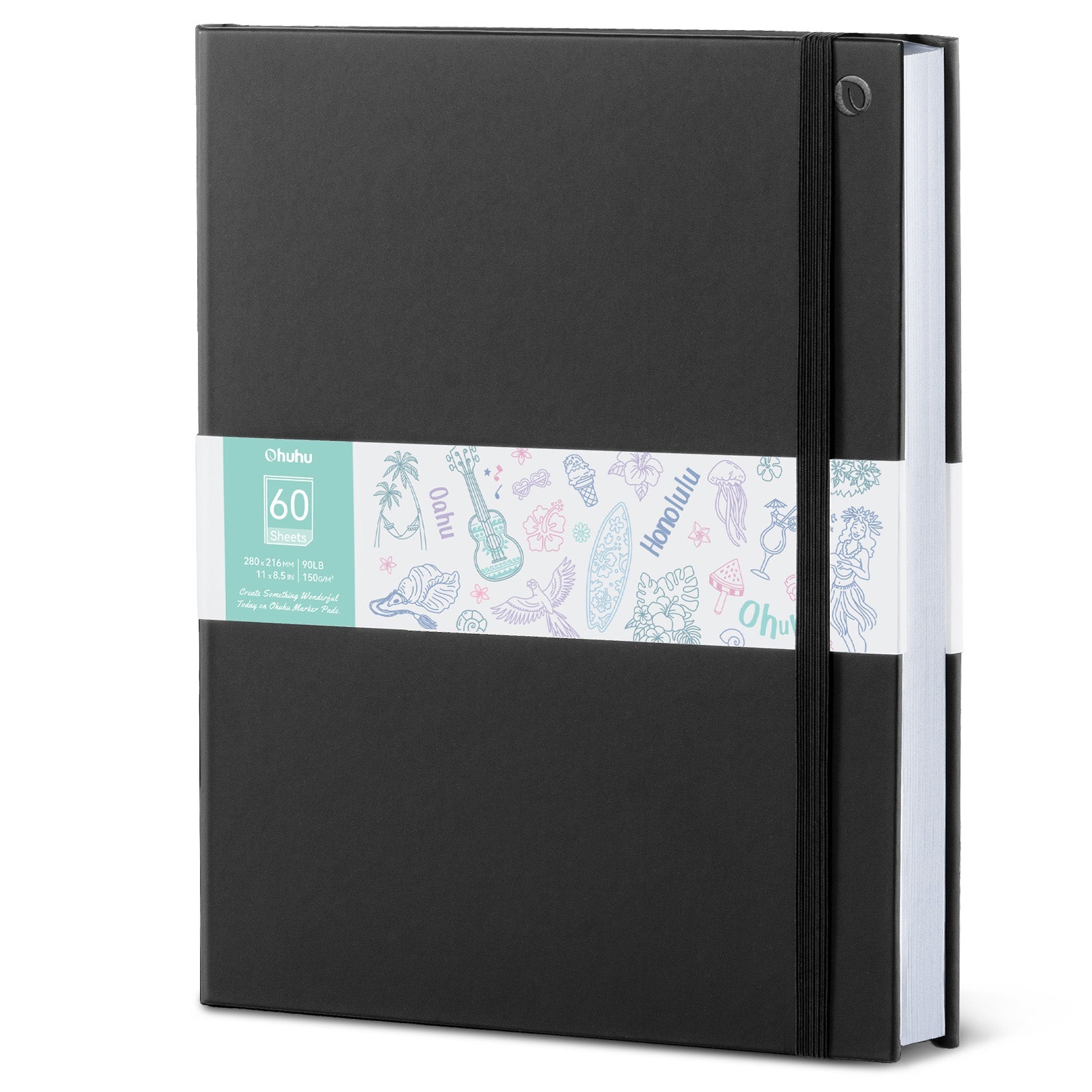 Ohuhu Bleedproof Double-Sided Marker Pad with PU Cover