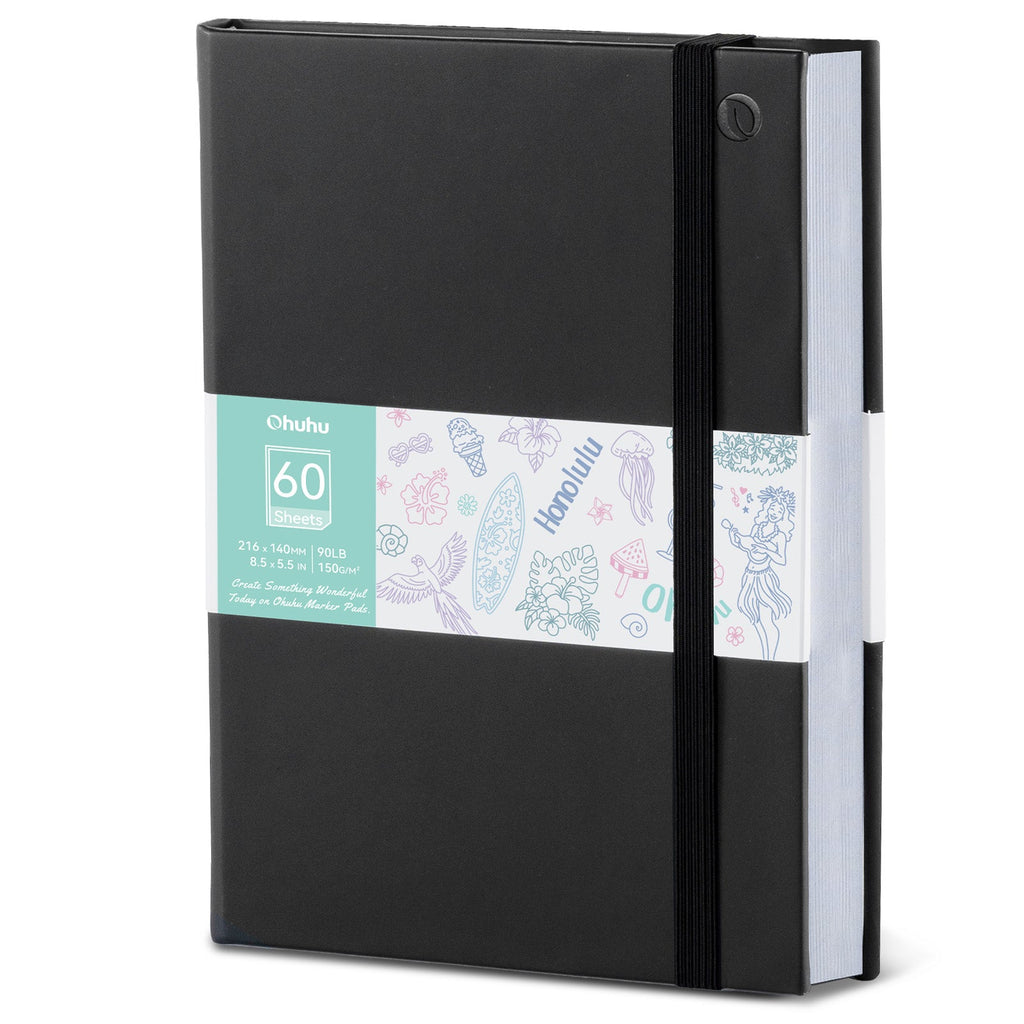 Ohuhu Bleedproof Double-Sided Marker Pad with PU Cover