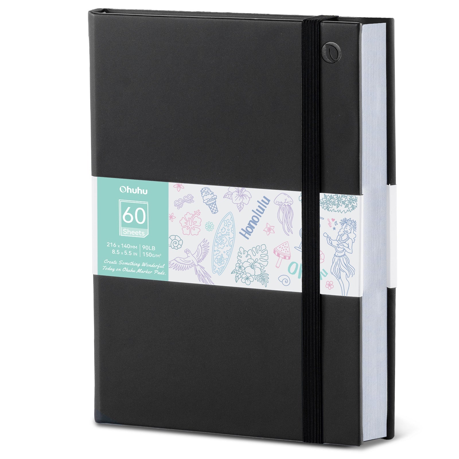 Ohuhu Bleedproof Double-Sided Marker Pad with PU Cover
