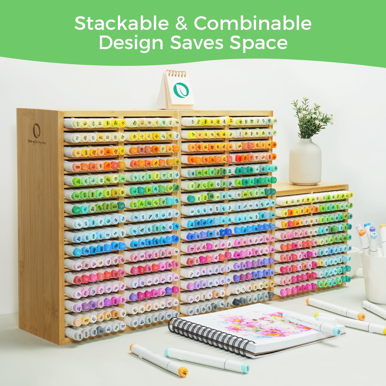 Ohuhu Bamboo Marker Organizer