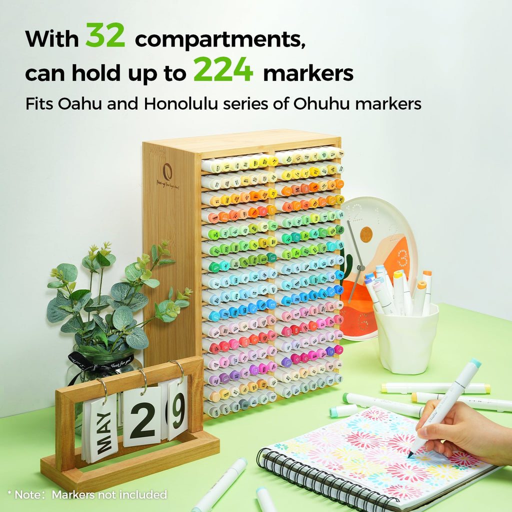 Ohuhu Bamboo Marker Organizer