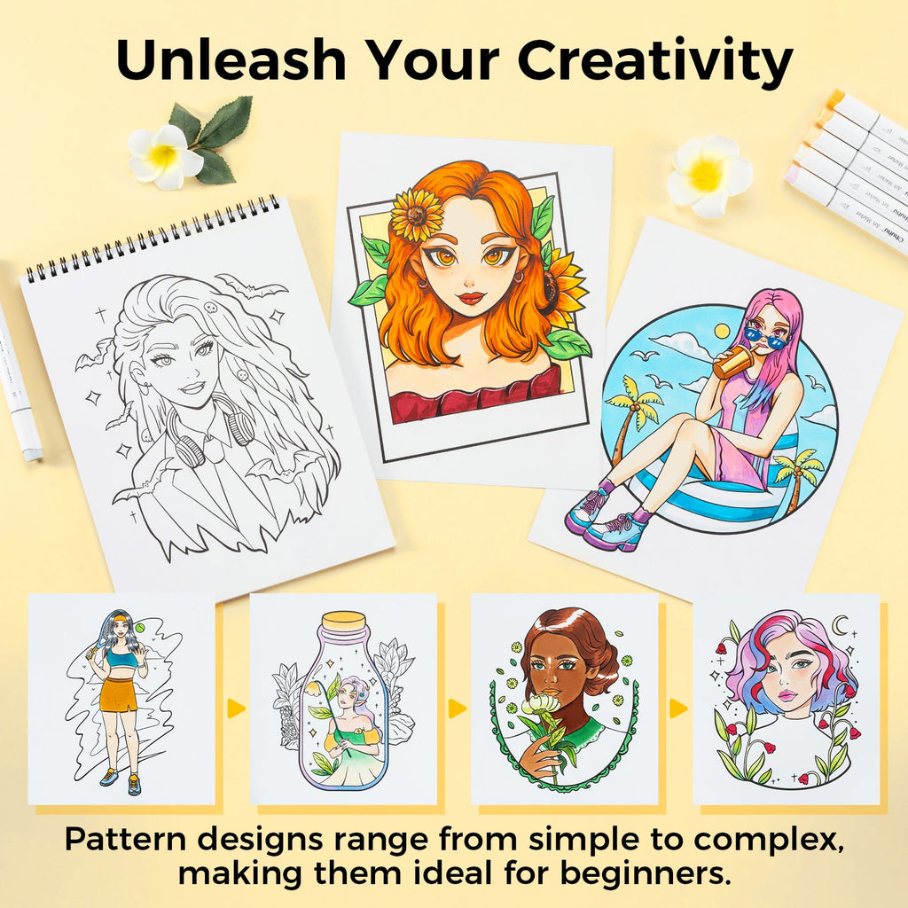 Ohuhu Double-Sided Bleedproof Coloring Book