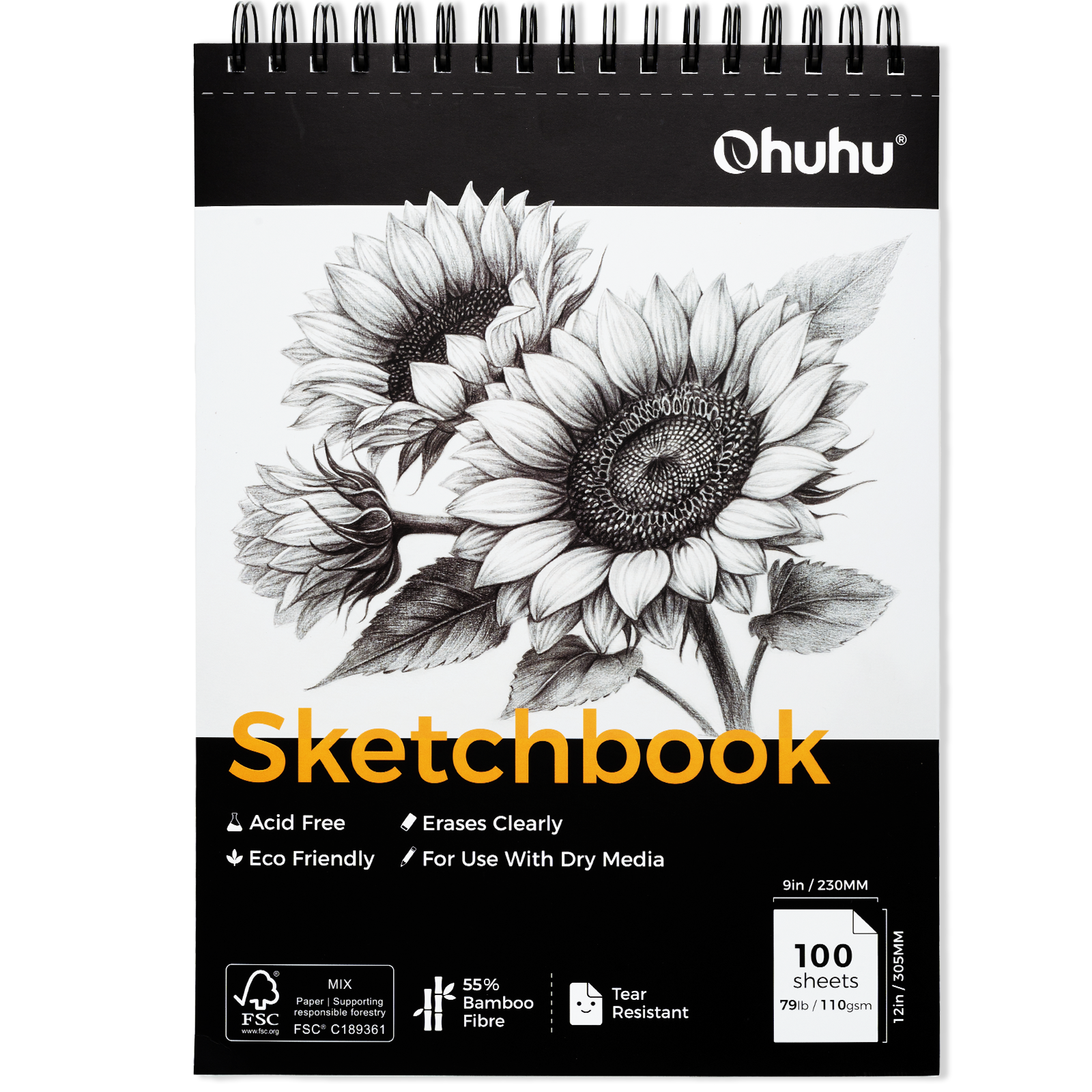 Ohuhu Tear Resistant Bamboo Fiber Drawing Sketchbook