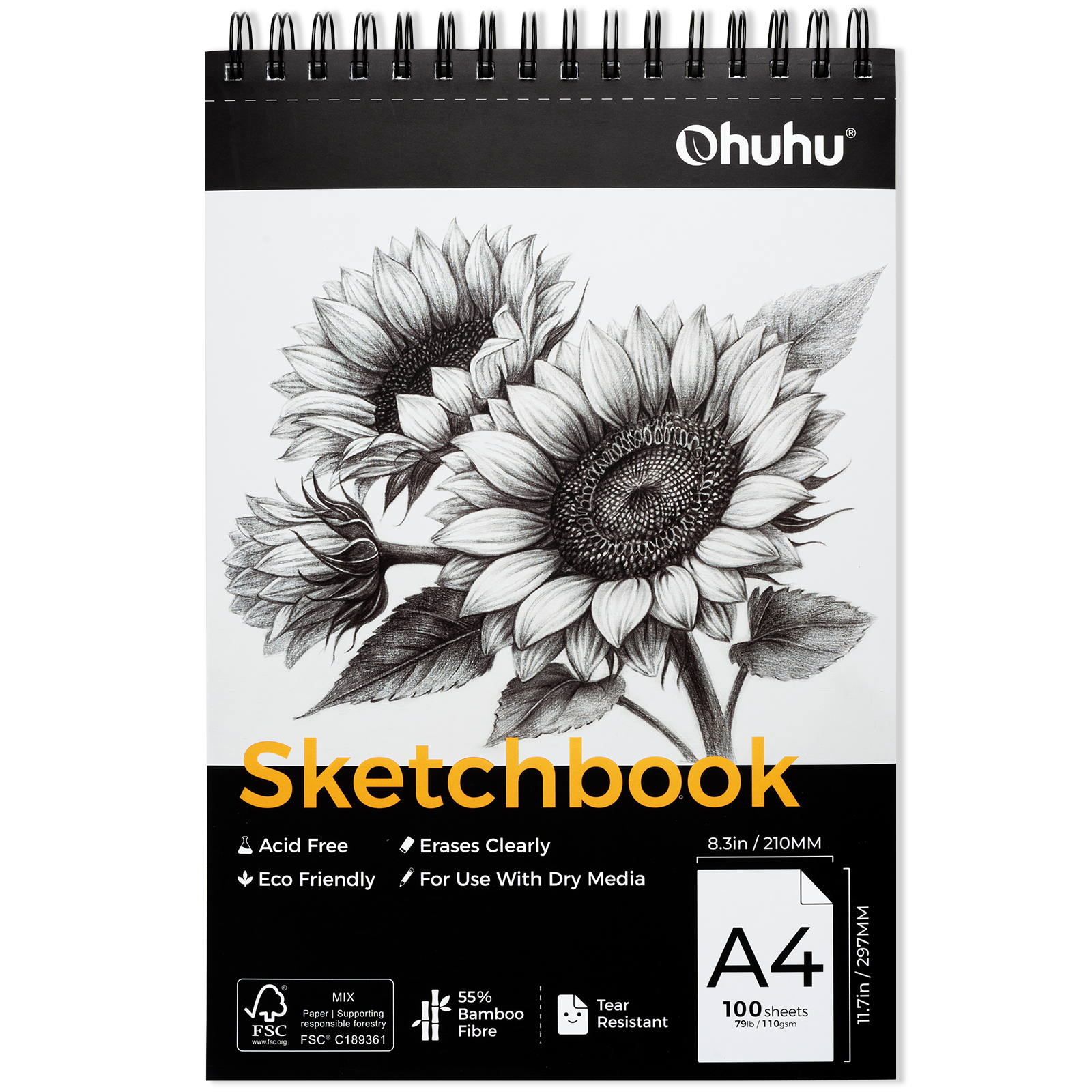 Ohuhu Tear Resistant Bamboo Fiber Drawing Sketchbook